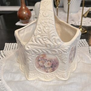 Vintage Ceramic Lace Basket
